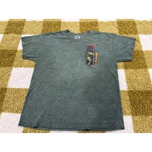 2013 New Orleans Jazz Fest Shirt Large Green All Over Print Southern Silk Screen